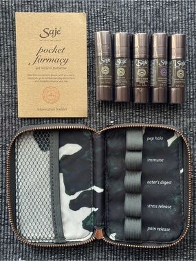 SAJE Pocket Farmacy Wellness Roller Kit w/ Case & 5 Remedies